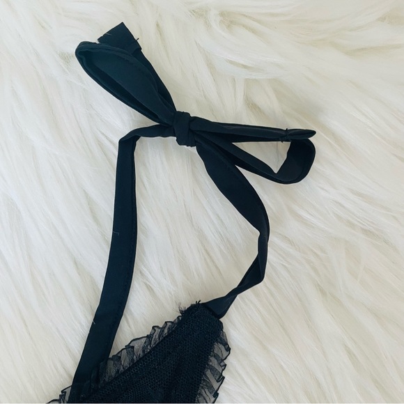 MANGO NWT Black Lace Bodysuit Size Medium - Picture 7 of 9